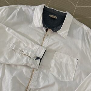 Carbon 2 Cobalt White Long Sleeve Button Down Size XXL Oxford‎ Shirt 100% Cotton